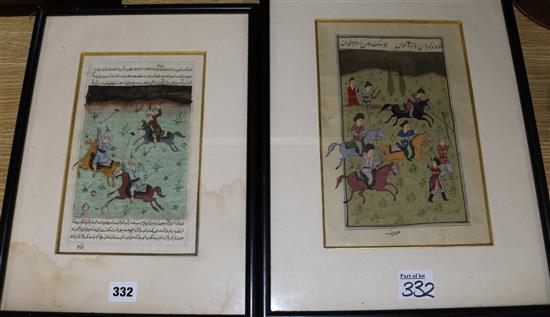 Two Persian miniature paintings 26x15.5cm